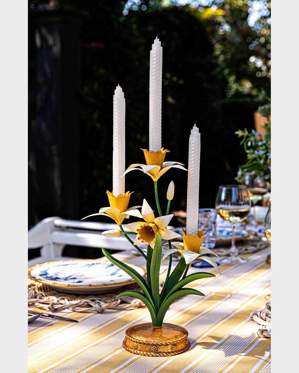 Meadow Walk Iris 14" Centerpiece Candelabra